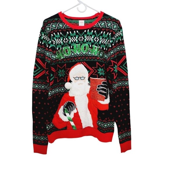 Holiday Time Santa "Ho Ho Ho" Christmas Sweater S/CH (35-37) - Picture 3 of 11